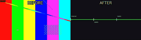 Shots labelled static / pan / motion